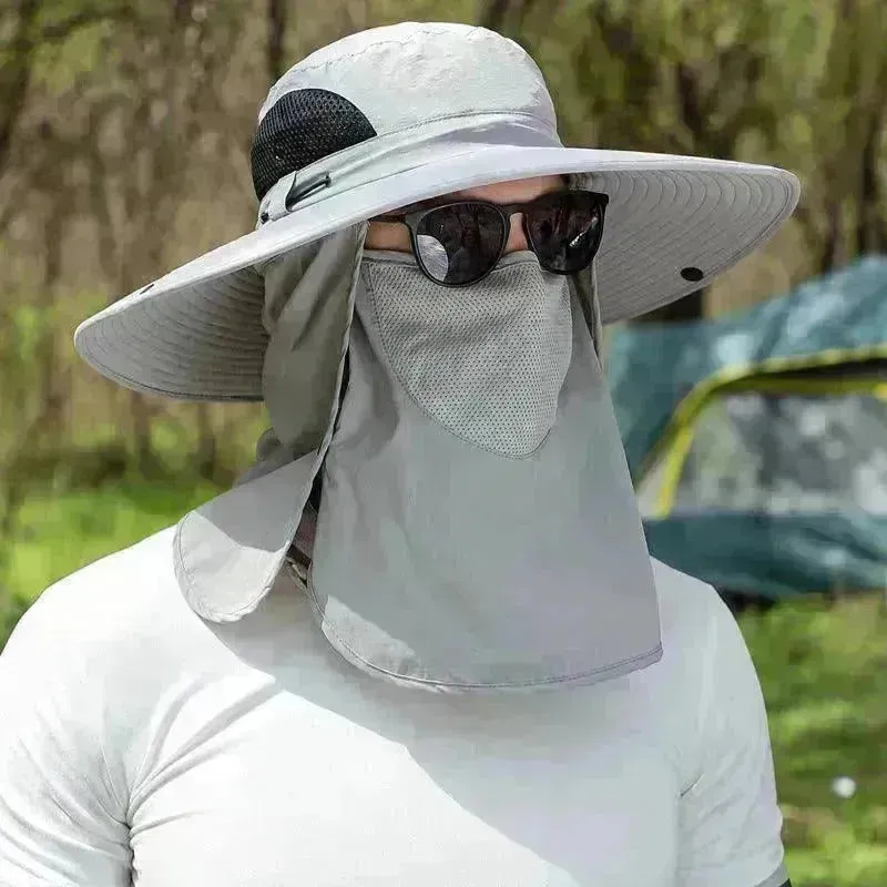 Big Brim Protective Caps Summer Face Cover Sun-proof Mountaineering Bucket Hat