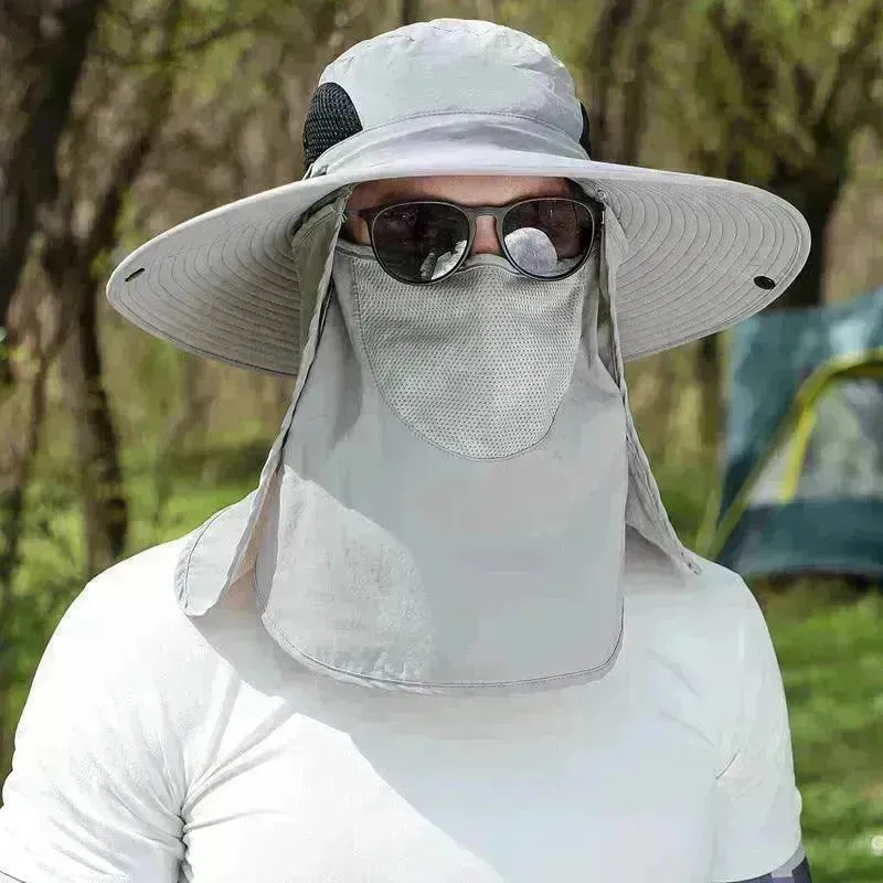 Big Brim Protective Caps Summer Face Cover Sun-proof Mountaineering Bucket Hat