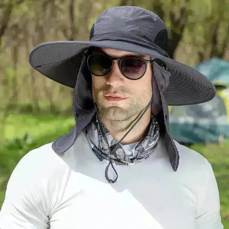 Big Brim Protective Caps Summer Face Cover Sun-proof Mountaineering Bucket Hat