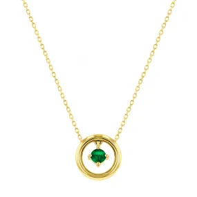 Bijou Collection Emerald Circle Pendant | 9K Yellow Gold