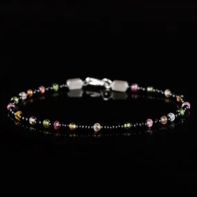 Black Onyx - Multicolor Tourmaline Bracelet IV (2-3.5mm)