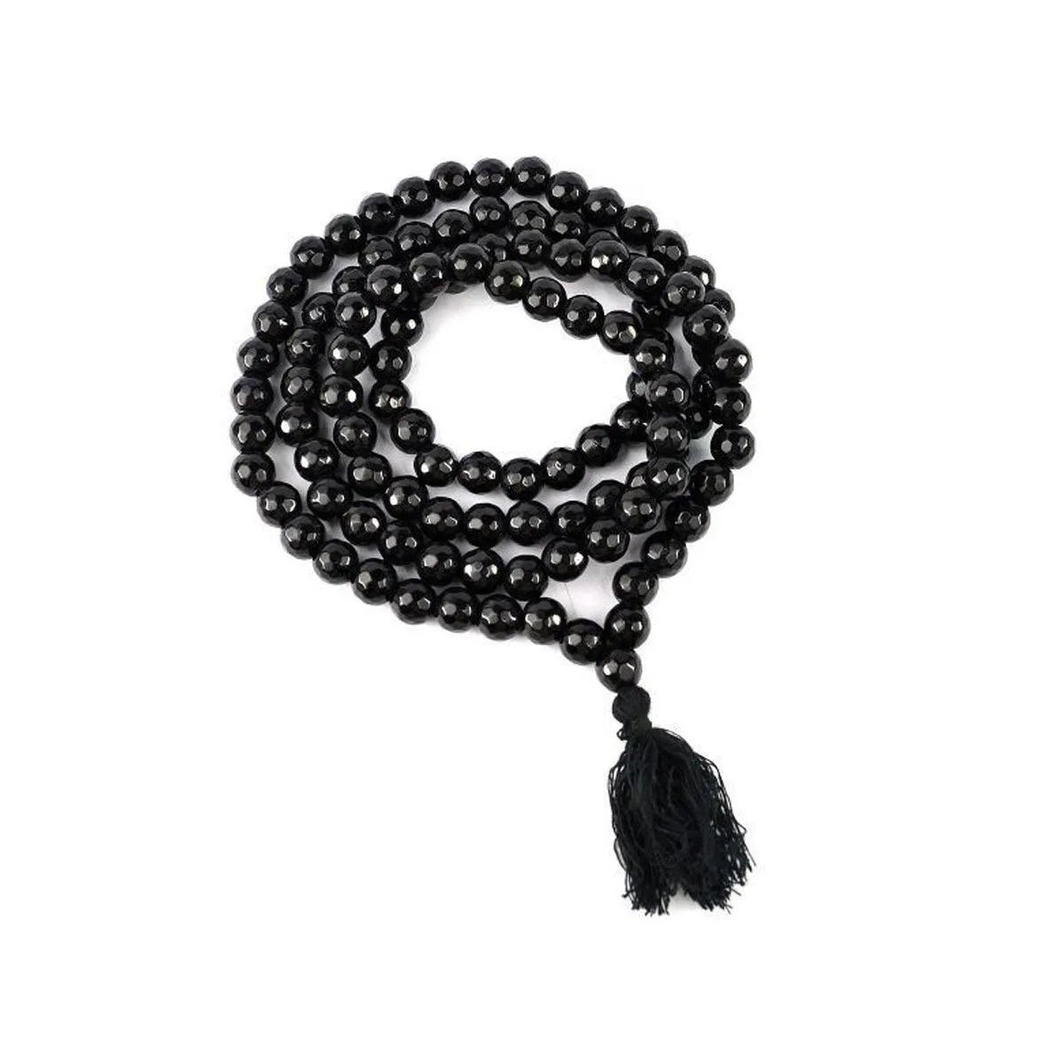 Black Onyx Round Beads Mala