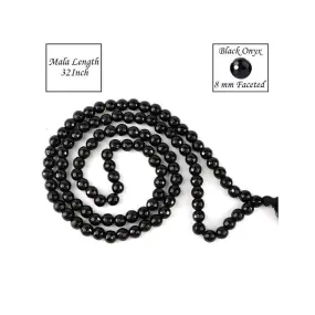 Black Onyx Round Beads Mala