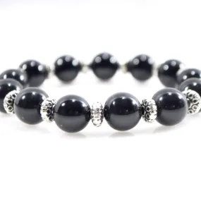 Black Oynx Genuine Agate Stone Stretch Bracelets