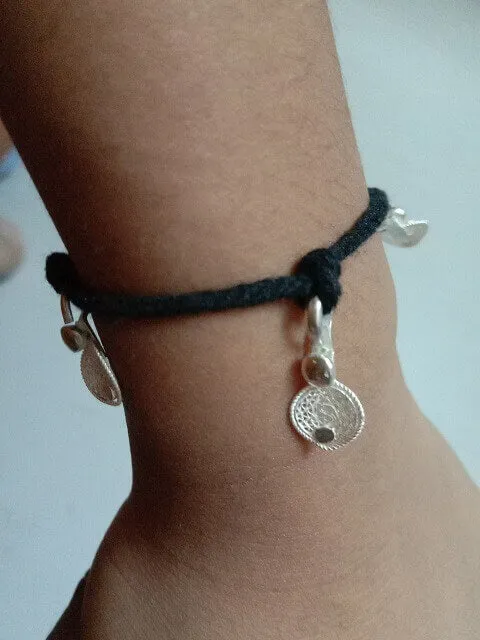 Black thread anklet baby