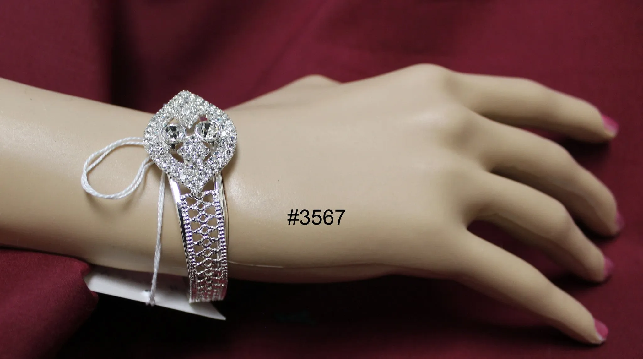 Bracelet 3567 Silver Kadra Bangle Bracelets Shieno Sarees Pleasanton