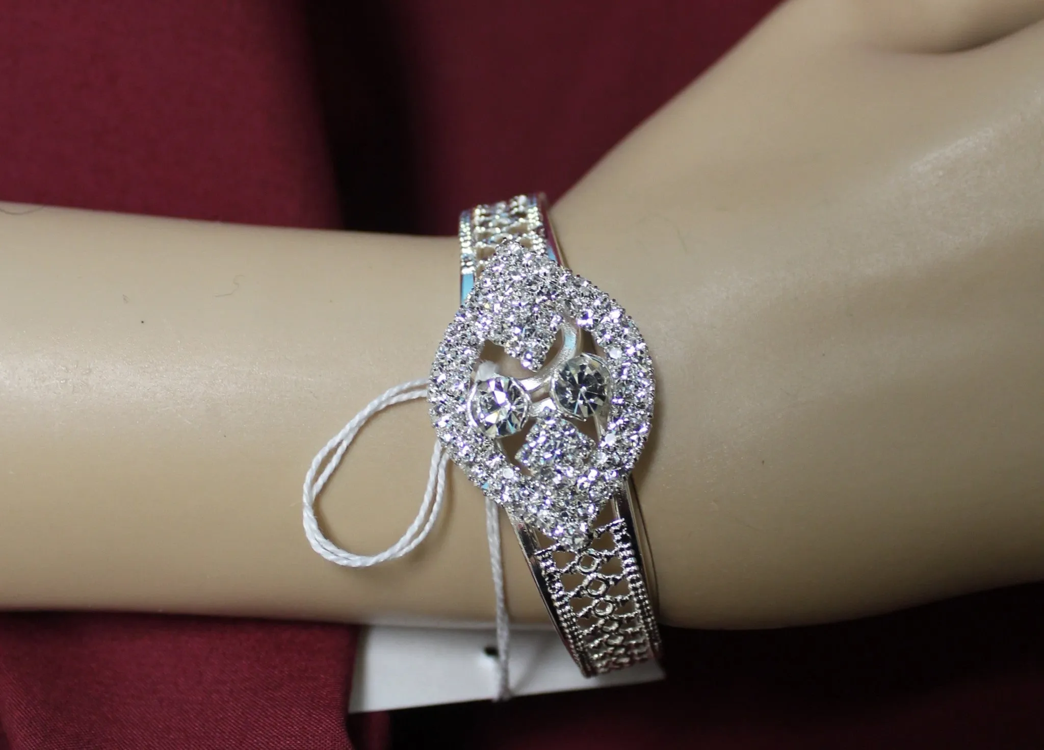 Bracelet 3567 Silver Kadra Bangle Bracelets Shieno Sarees Pleasanton