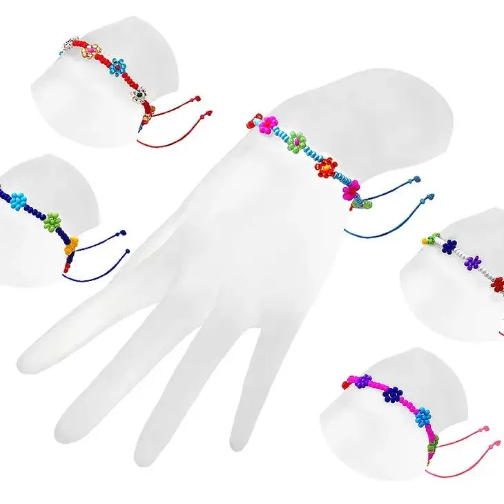 Bracelet - Seed Bead Flower - 1 Piece