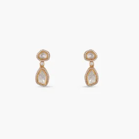 Brilliance Duet Moissanite Silver Drop Earrings