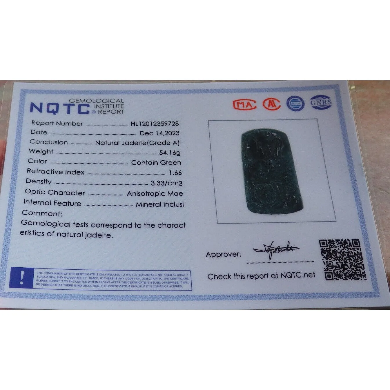 Certified Burma Natural A Jade Jadeite Landscape Painting Tree Guanyin Kwan Yin Necklace