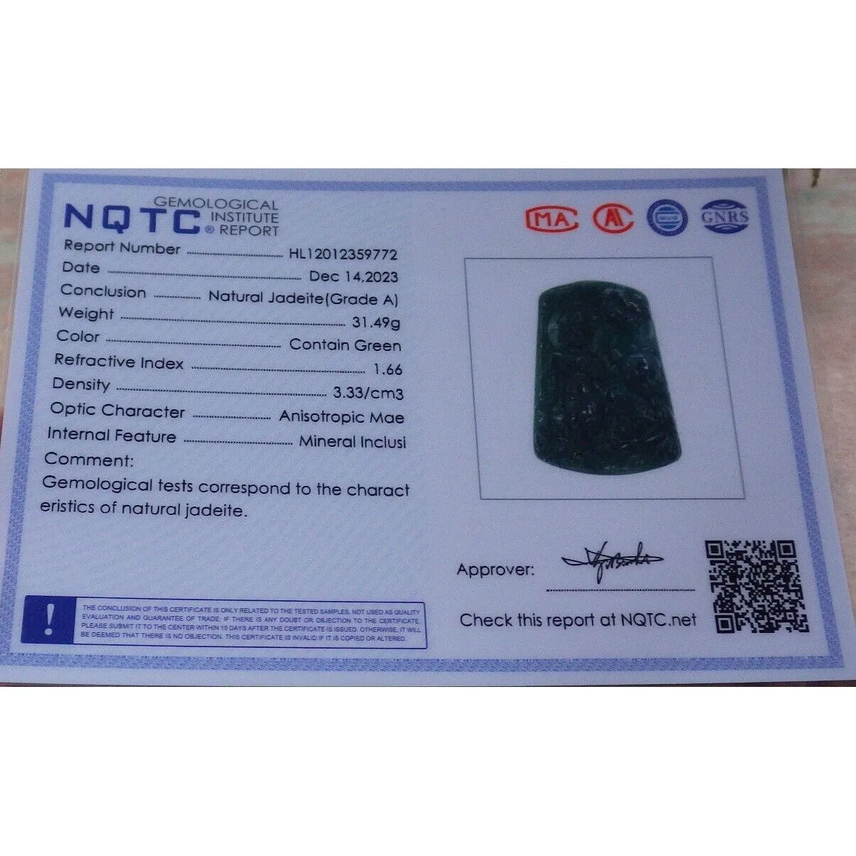 Certified Green Natural A Jade Jadeite Pendant Guanyin Kwan Yin Dragon Necklace