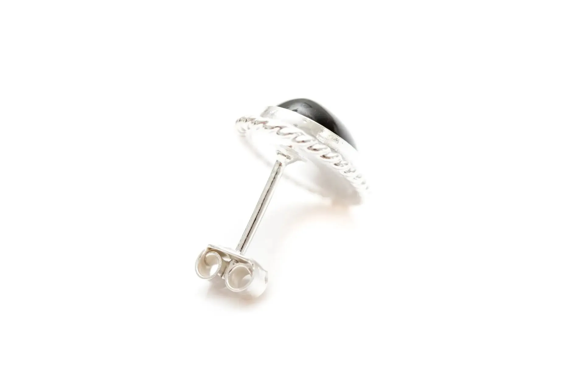 Cherry Red Amber Quintessence Stud Earrings | Sterling Silver