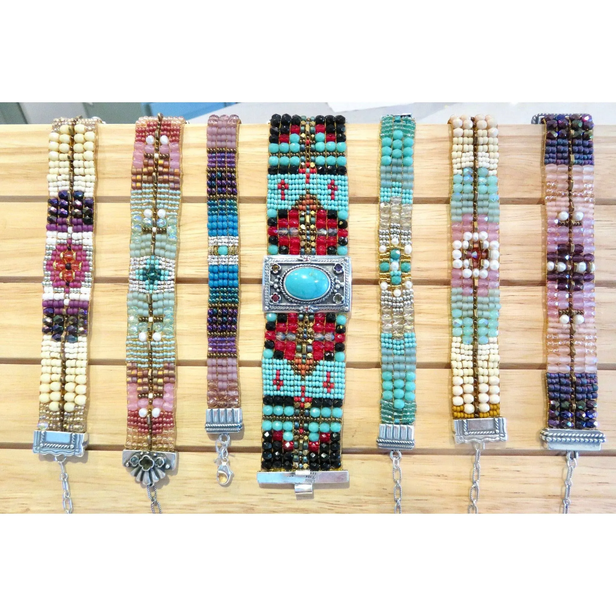 Chili Rose  "Blue Dreams " Narrow Tiffany  Bracelet by Adonnah Langer