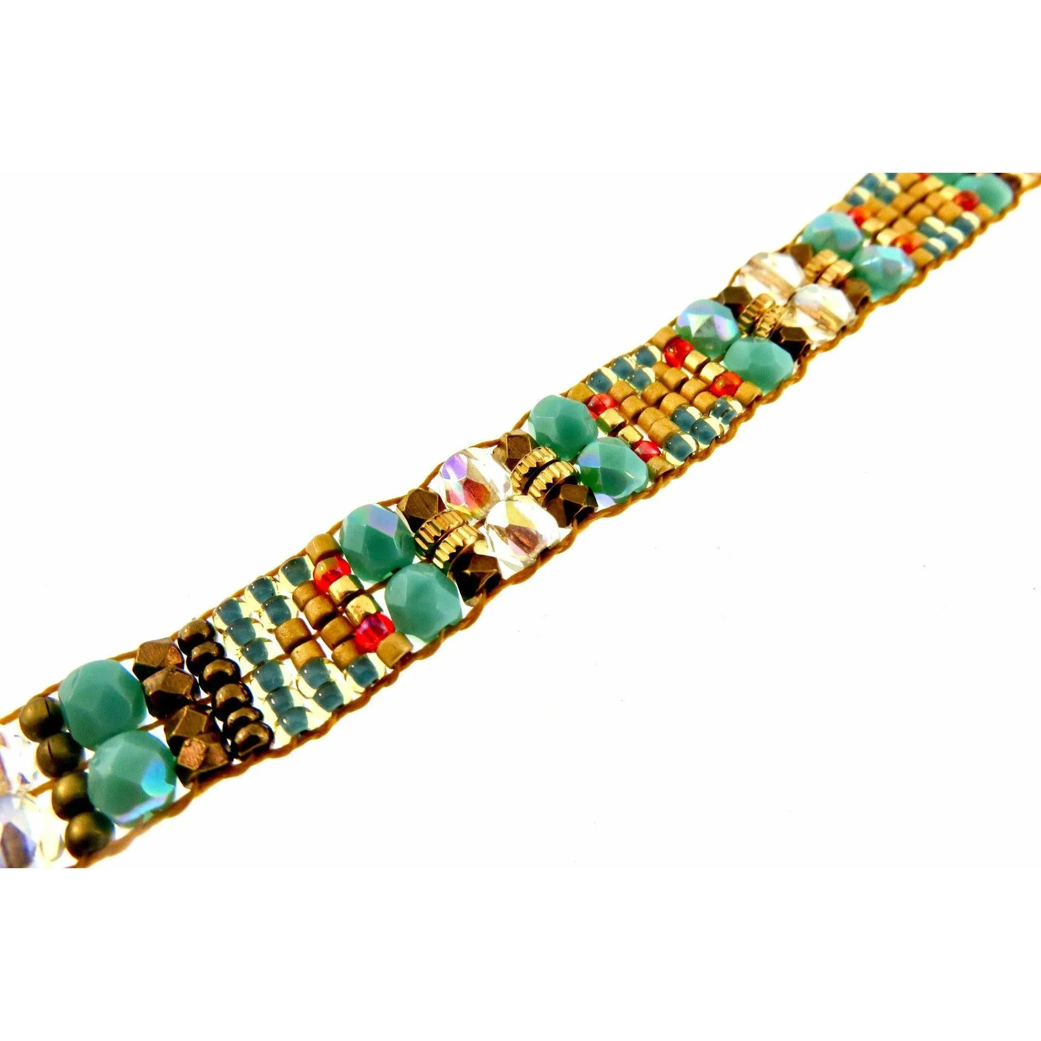 Chili Rose  "Santa Fe Dreams " Narrow Tiffany  Bracelet Flower Ends