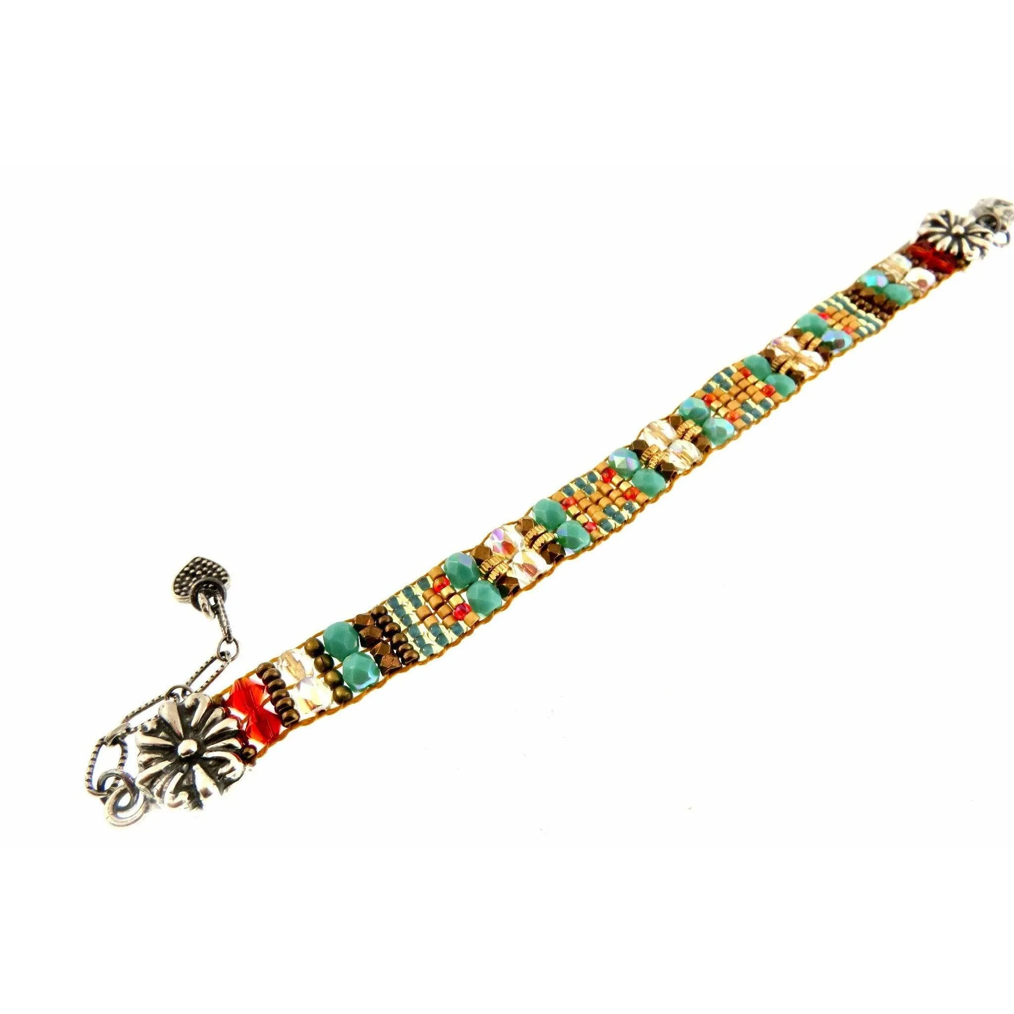 Chili Rose  "Santa Fe Dreams " Narrow Tiffany  Bracelet Flower Ends