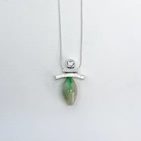 Chinese Jade & CZ Balance Slider Necklace
