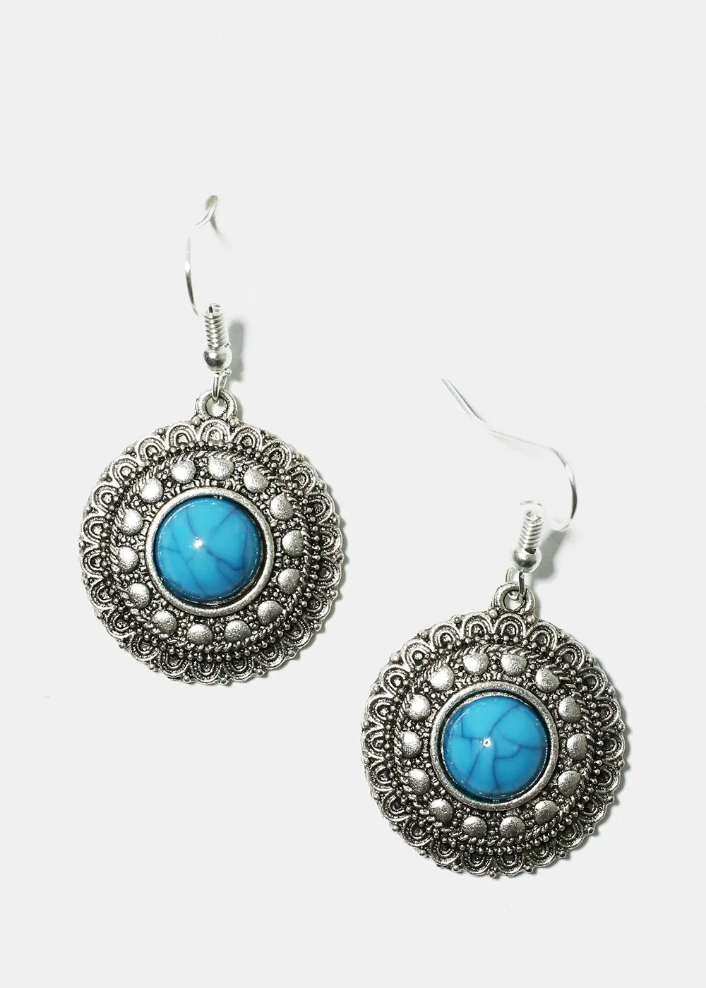 Circle Turquoise Earrings