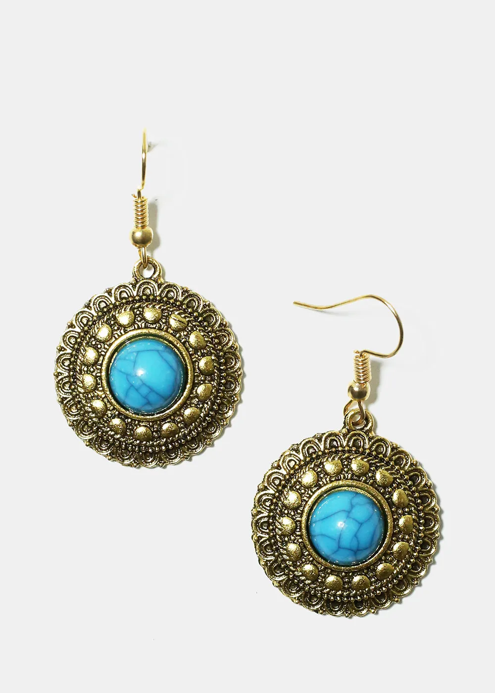Circle Turquoise Earrings