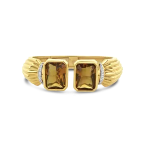 Citrine & Diamond Estate Cuff Bracelet