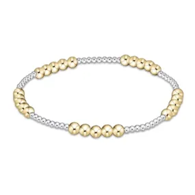 Classic Blissful Pattern 2mm Bead Bracelet - Mixed Metal