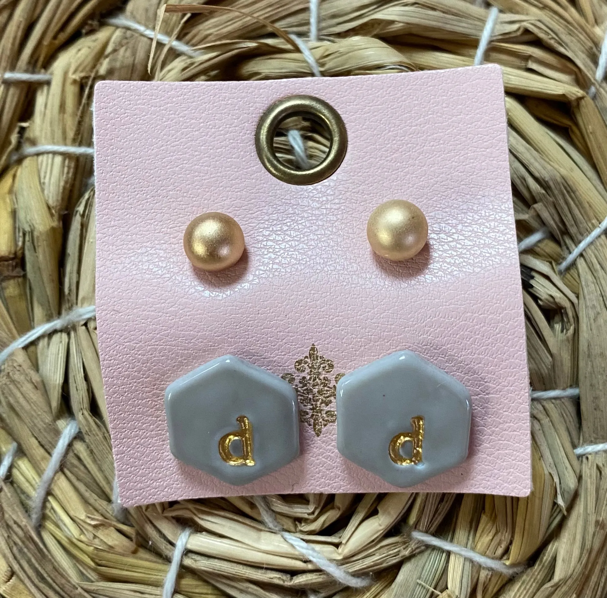 Color Initial Earrings