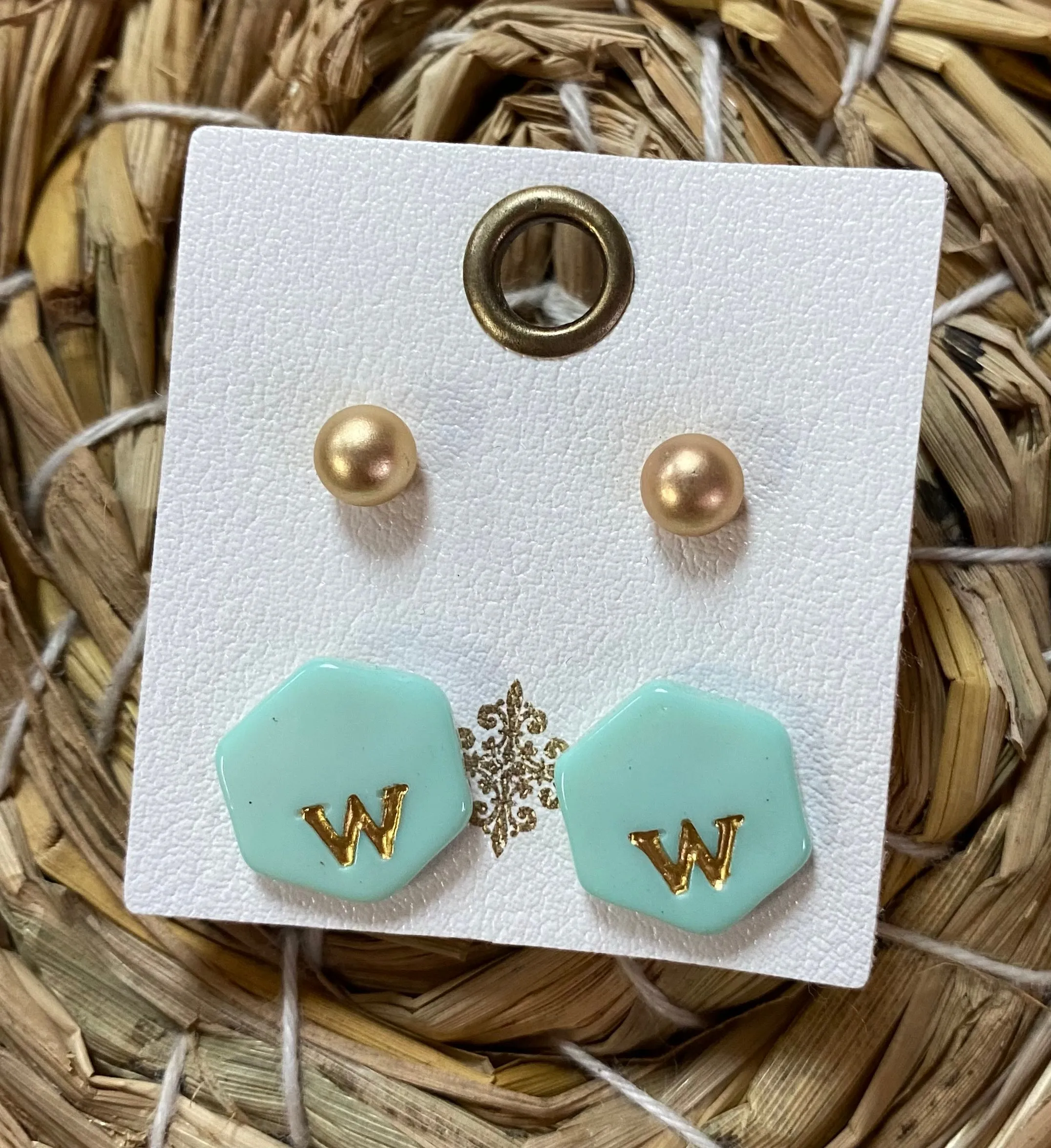 Color Initial Earrings
