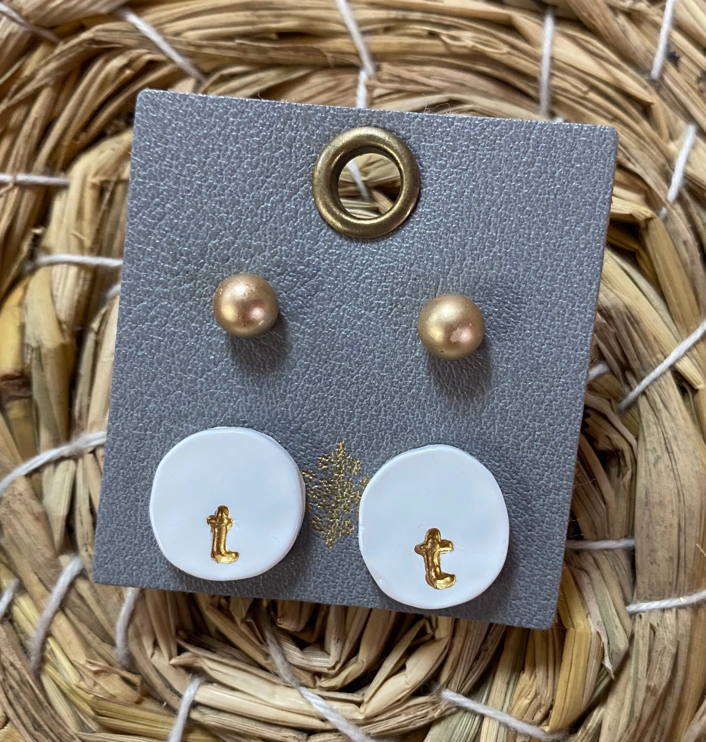 Color Initial Earrings