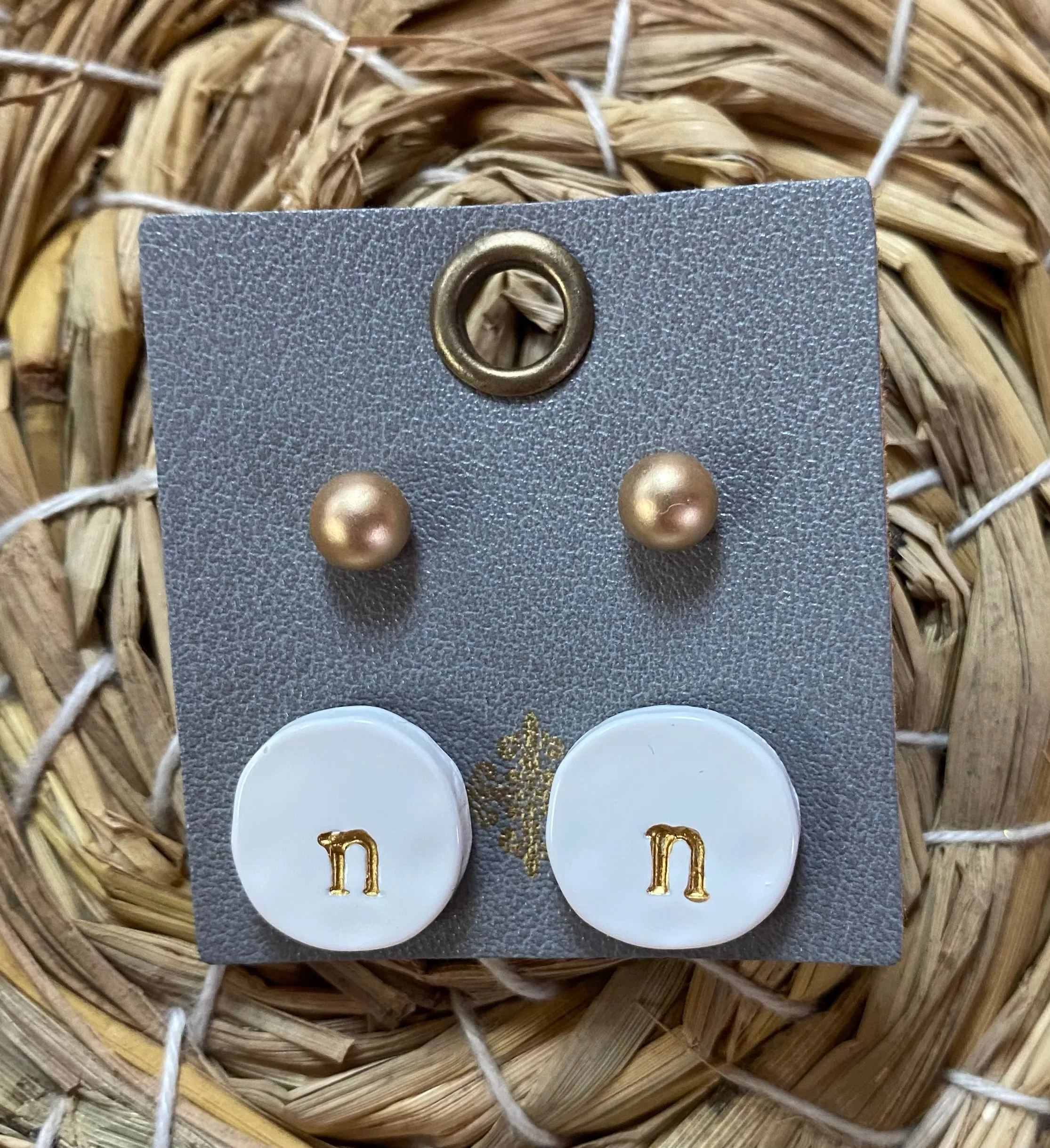 Color Initial Earrings