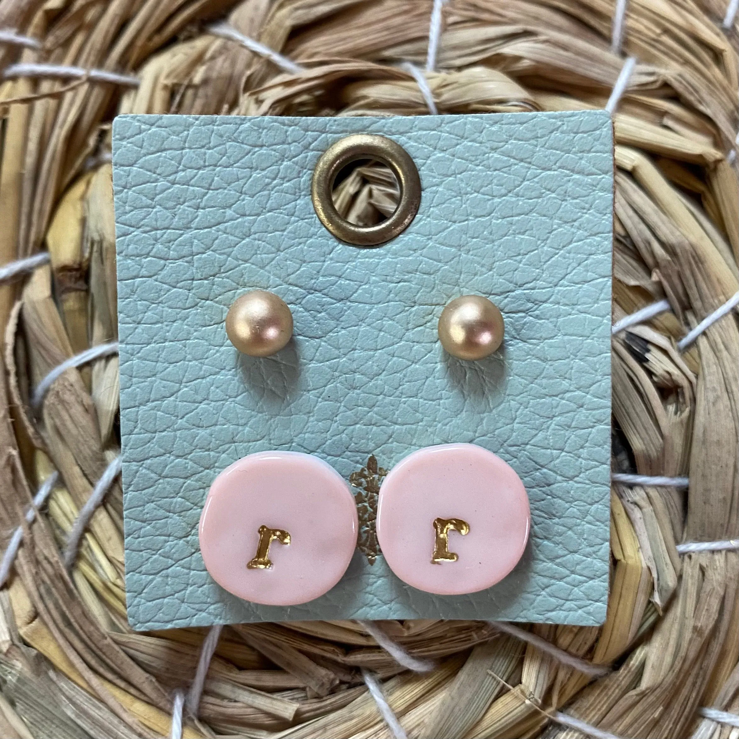Color Initial Earrings