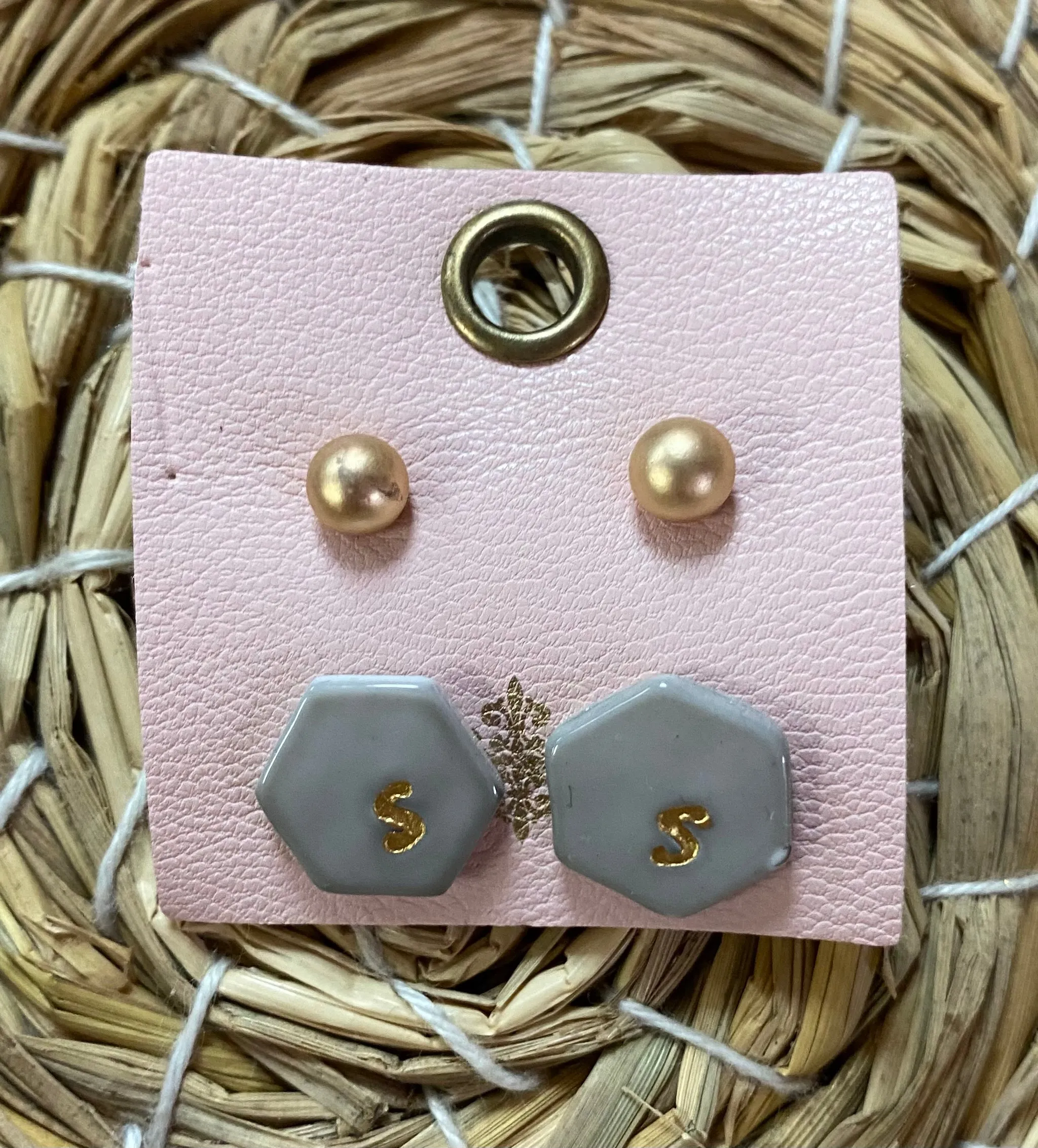 Color Initial Earrings