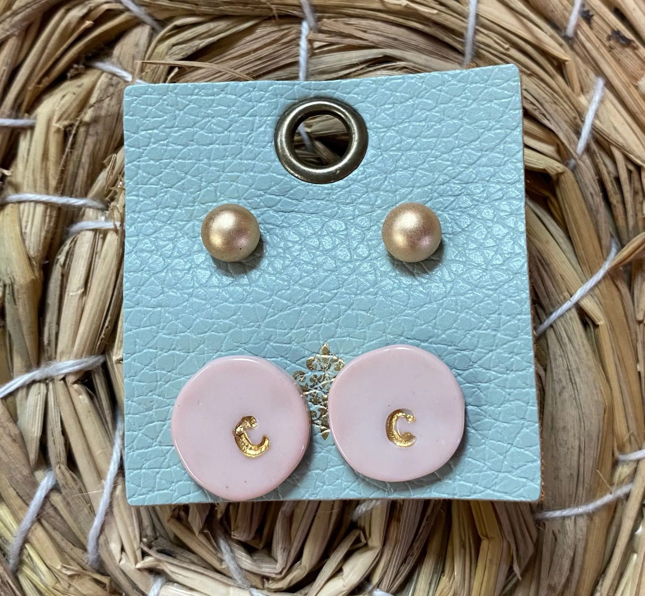 Color Initial Earrings