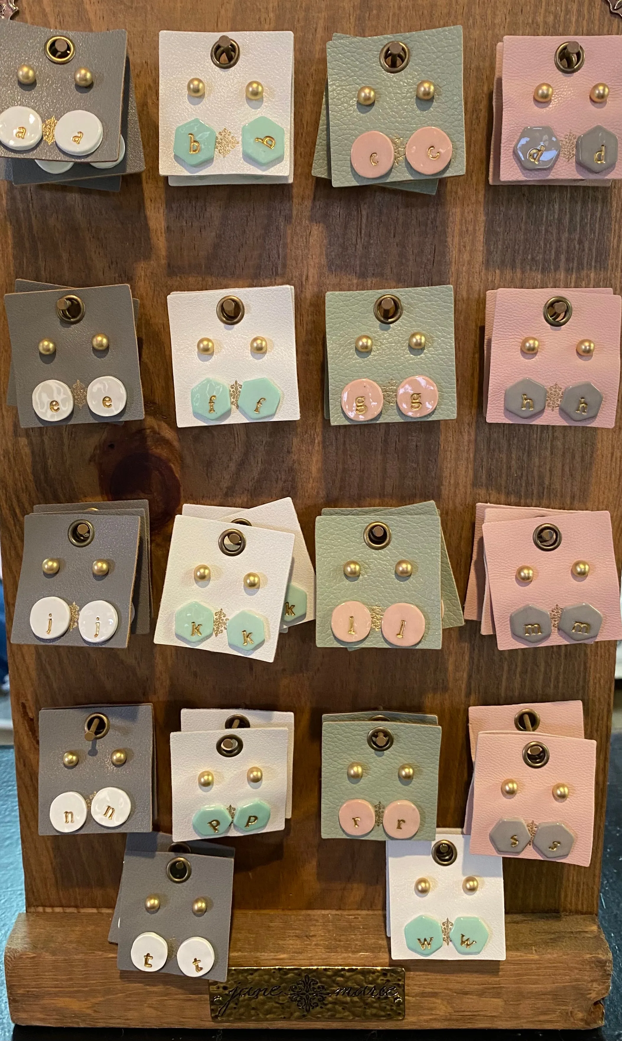 Color Initial Earrings