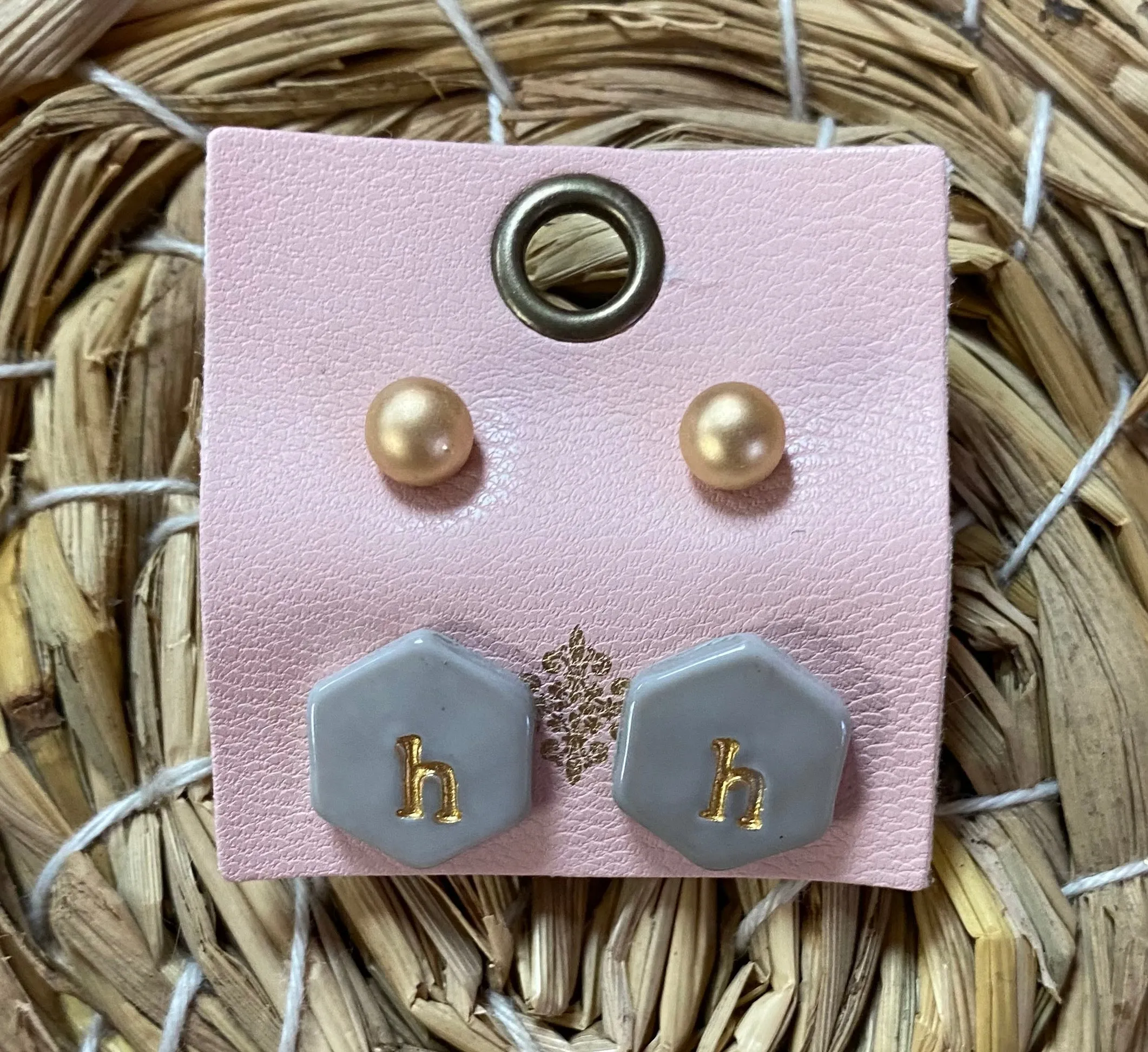 Color Initial Earrings