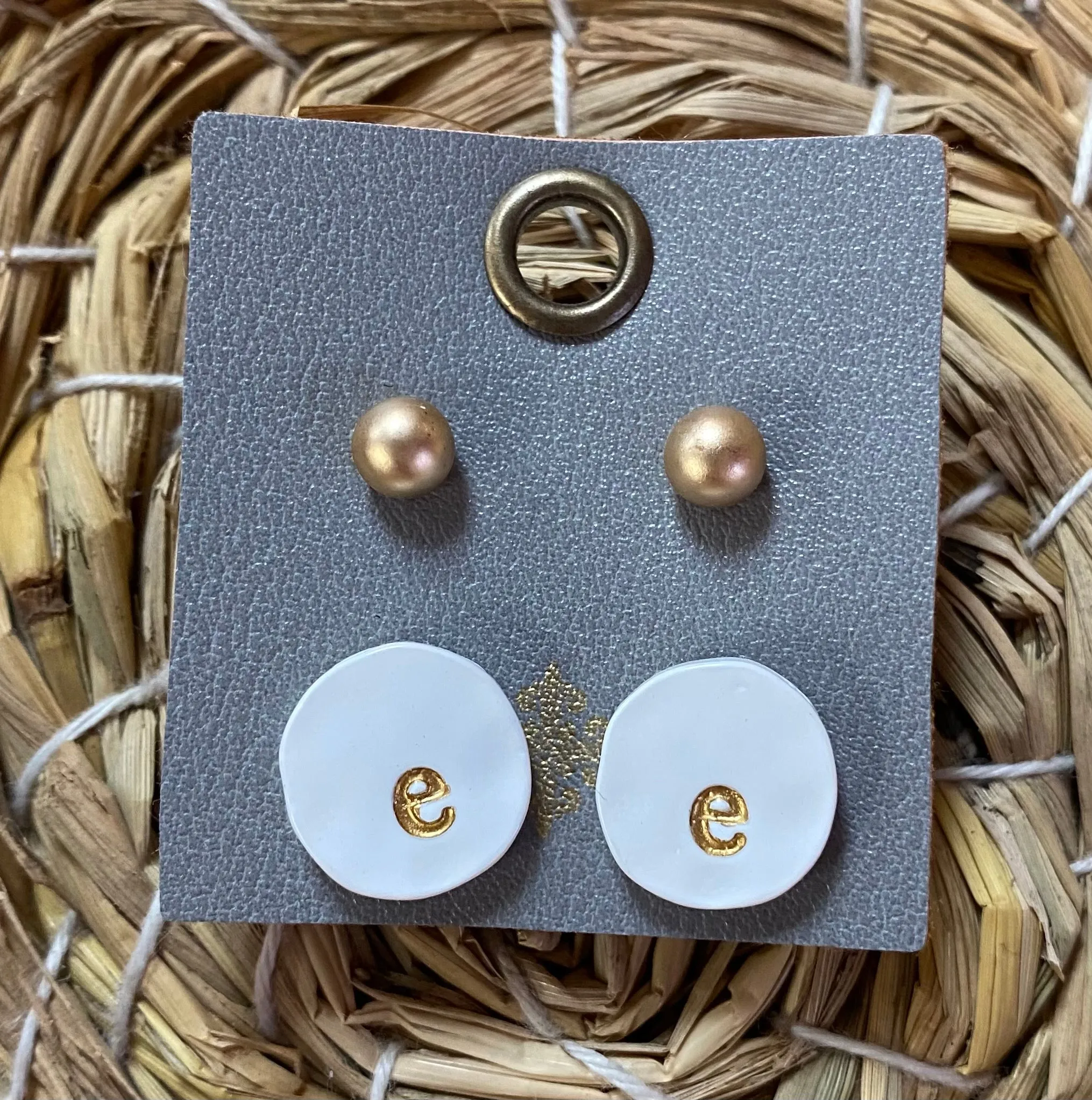 Color Initial Earrings