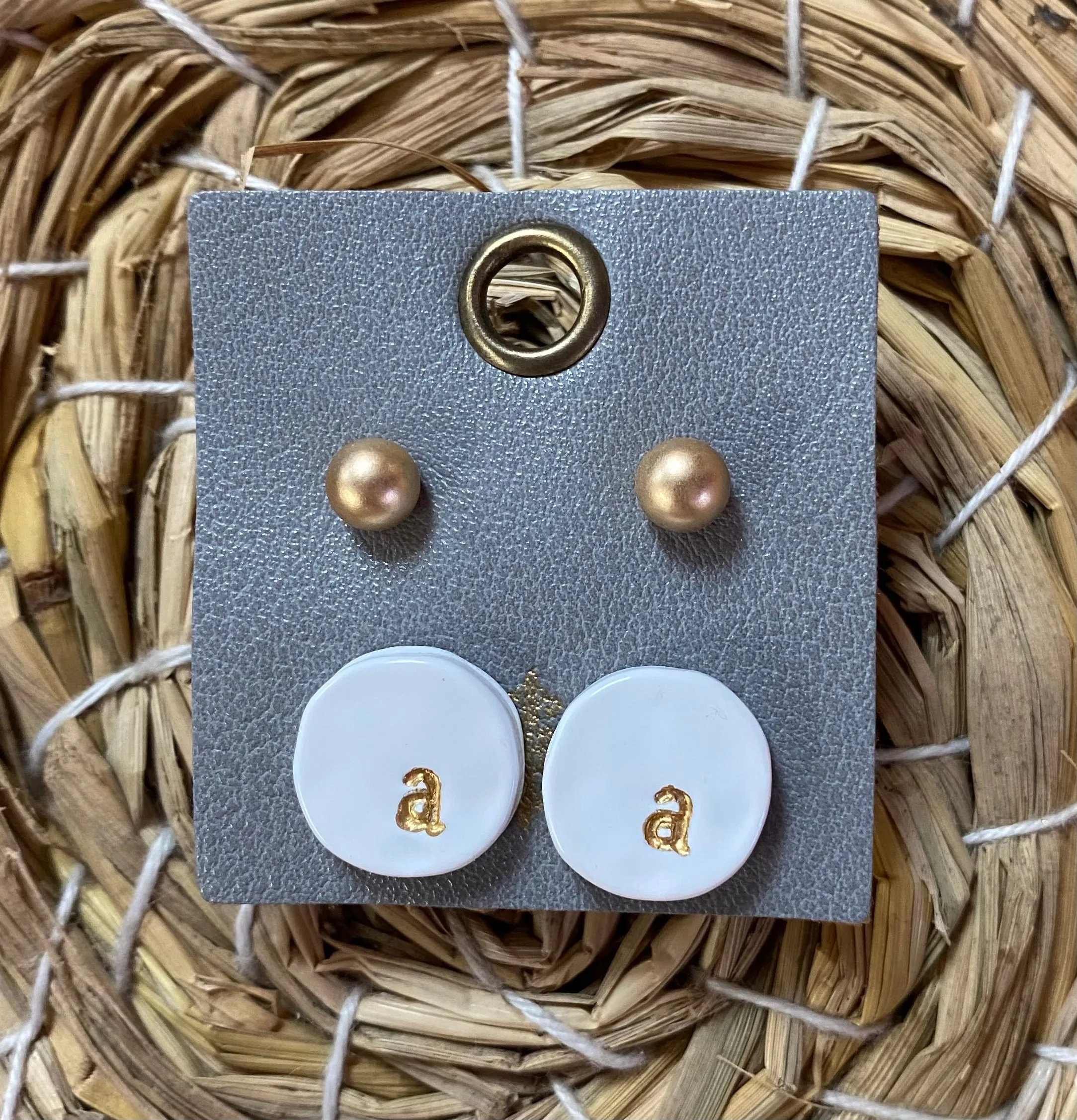 Color Initial Earrings