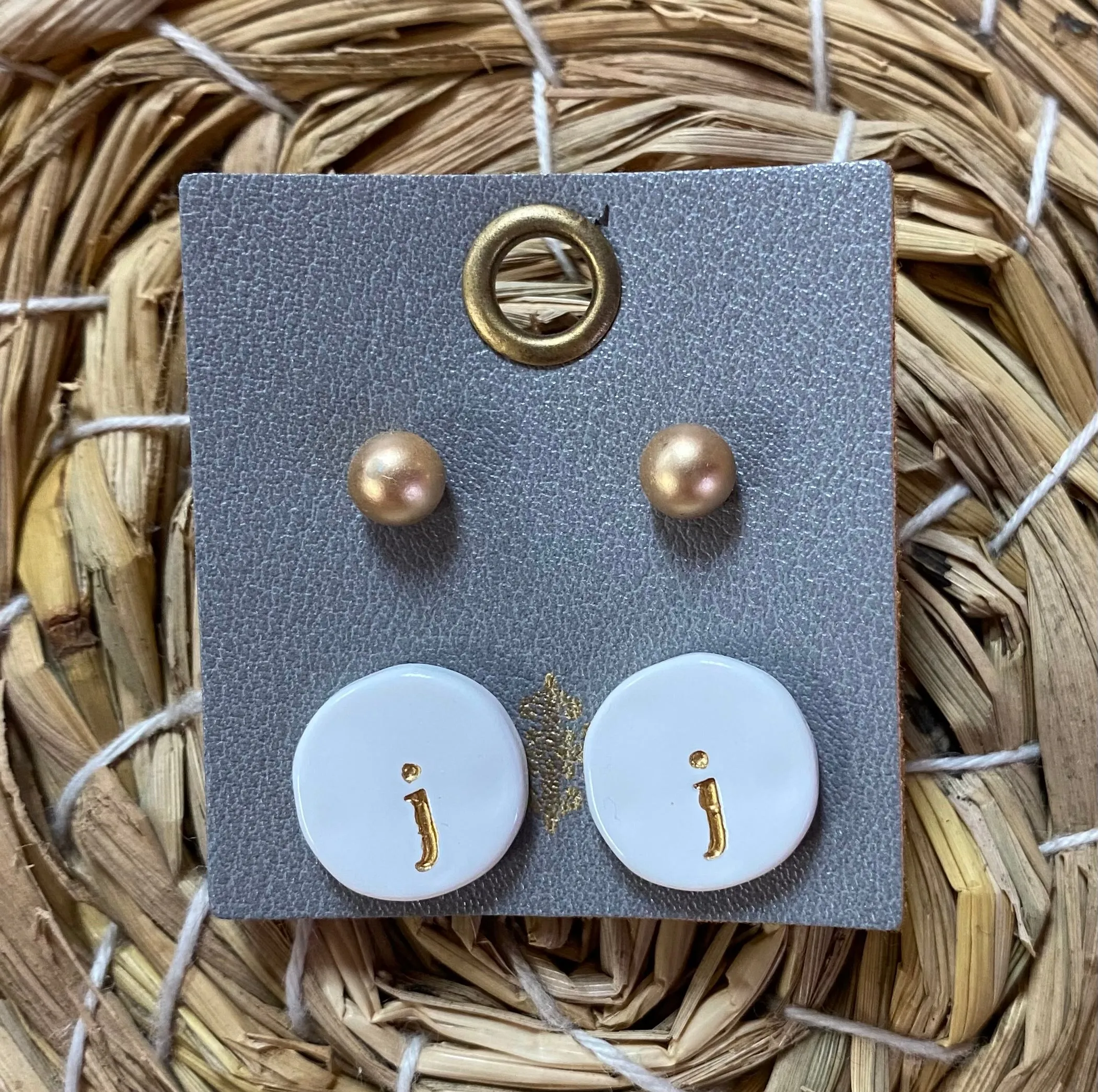 Color Initial Earrings