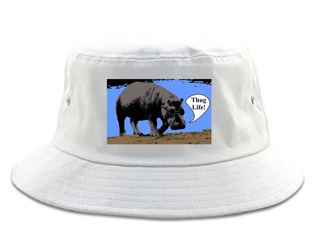 Cool Hippo Thug Life Funny Mens Bucket Hat