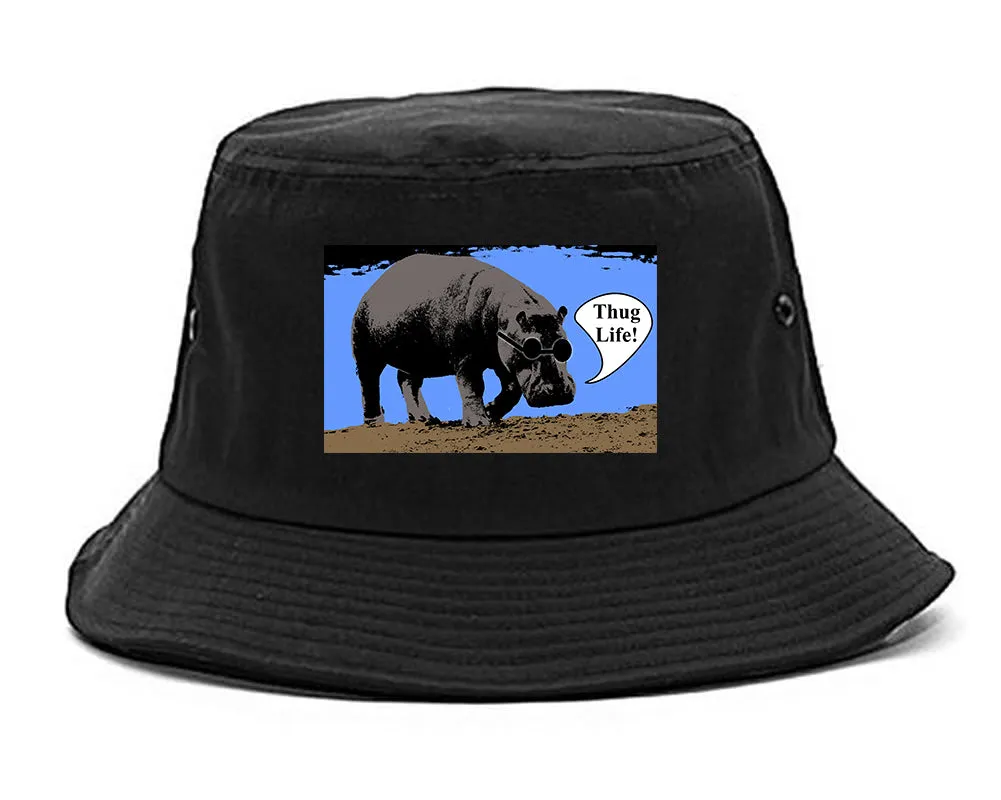 Cool Hippo Thug Life Funny Mens Bucket Hat