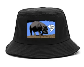Cool Hippo Thug Life Funny Mens Bucket Hat
