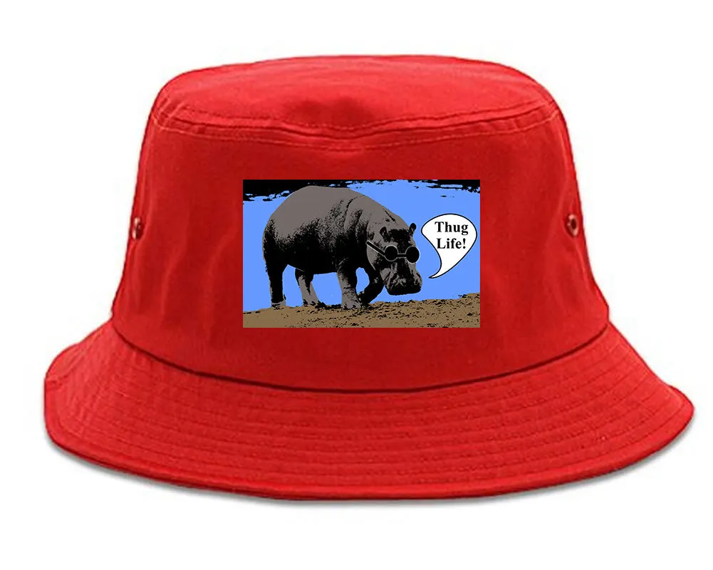 Cool Hippo Thug Life Funny Mens Bucket Hat
