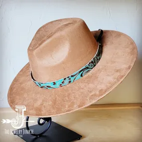 Cowboy Turquoise Western Leather Band w/ Choice of Boho Hat 984y