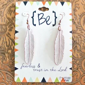 Cream Leaf Earrings