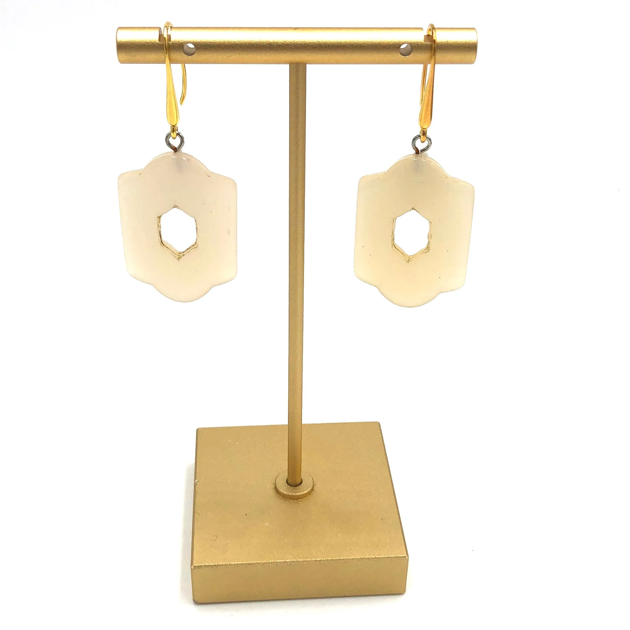 Cream Moonglow Statement Earrings