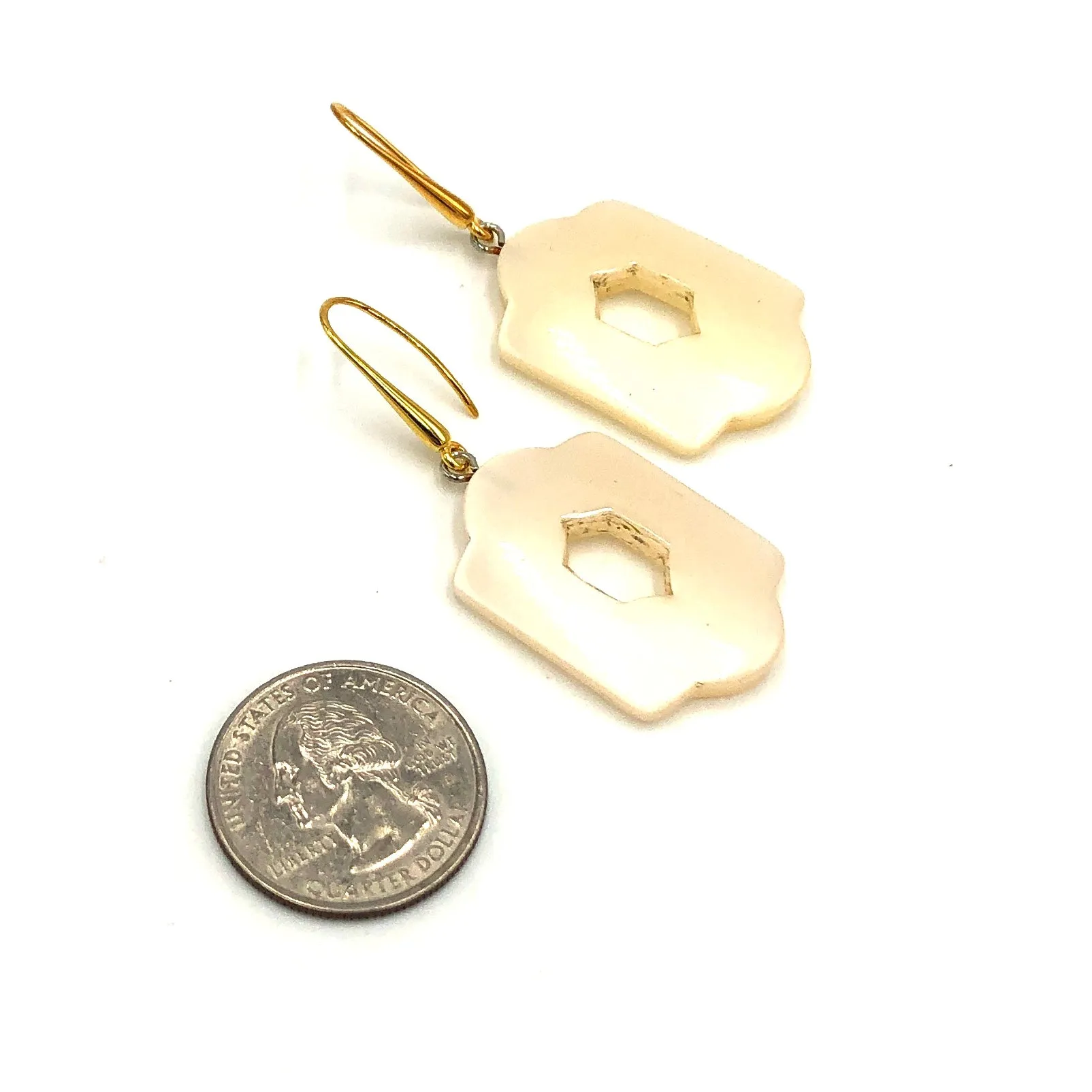 Cream Moonglow Statement Earrings