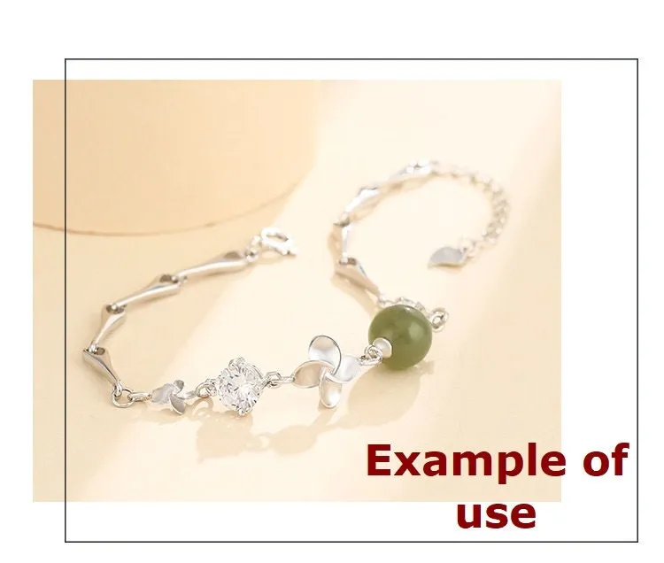 Crystals Flower Cup Pin Chain Bracelet Setting Sterling Silver Fine 925 8-10mm For One Pearl Bead Adjustable Bulk Tray DIY Jewelry Wholesale