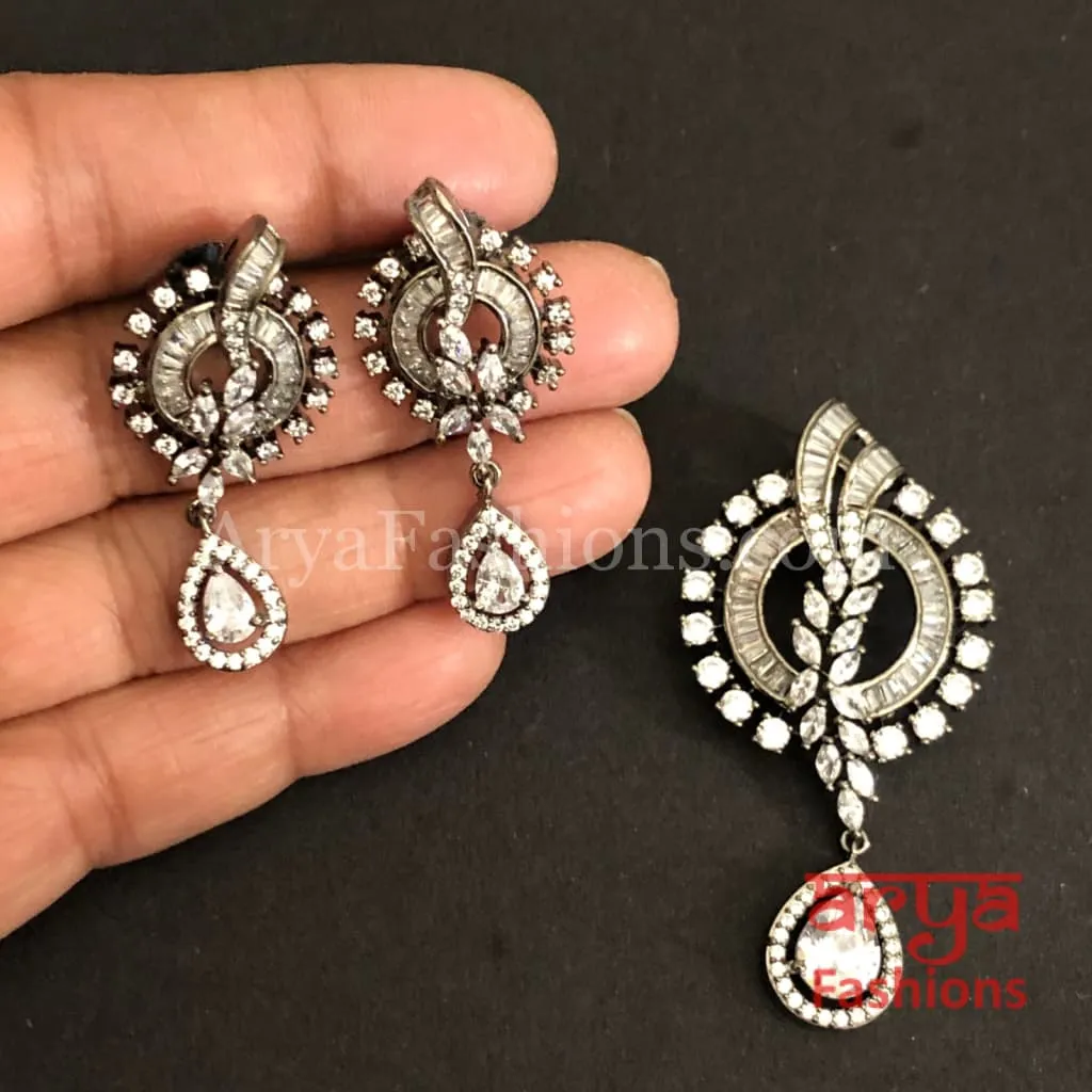 Cubic Zirconia Pendant Set with Stud Earrings