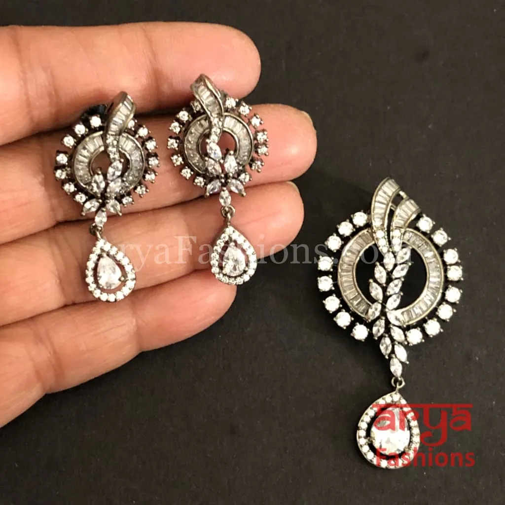 Cubic Zirconia Pendant Set with Stud Earrings