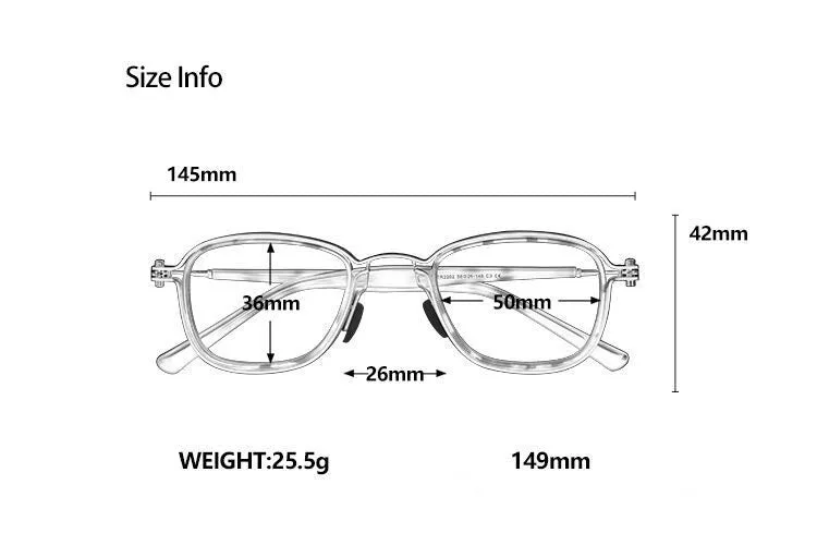 Cubojue Unisex Full Rim Small Irregular Square Acetate Alloy Myopic Reading Glasses