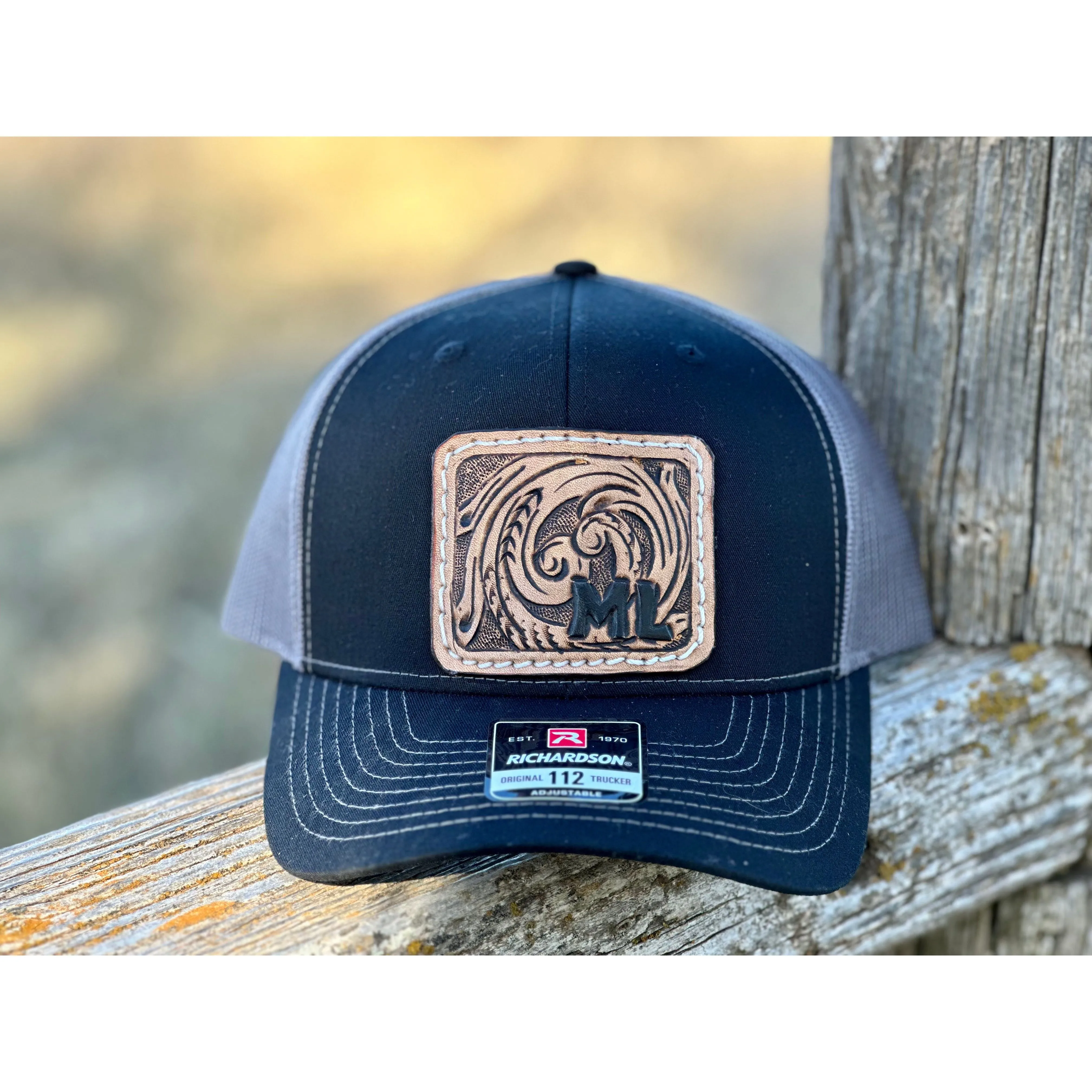 Custom Patch on Richardson 112 Hat Black/Charcoal