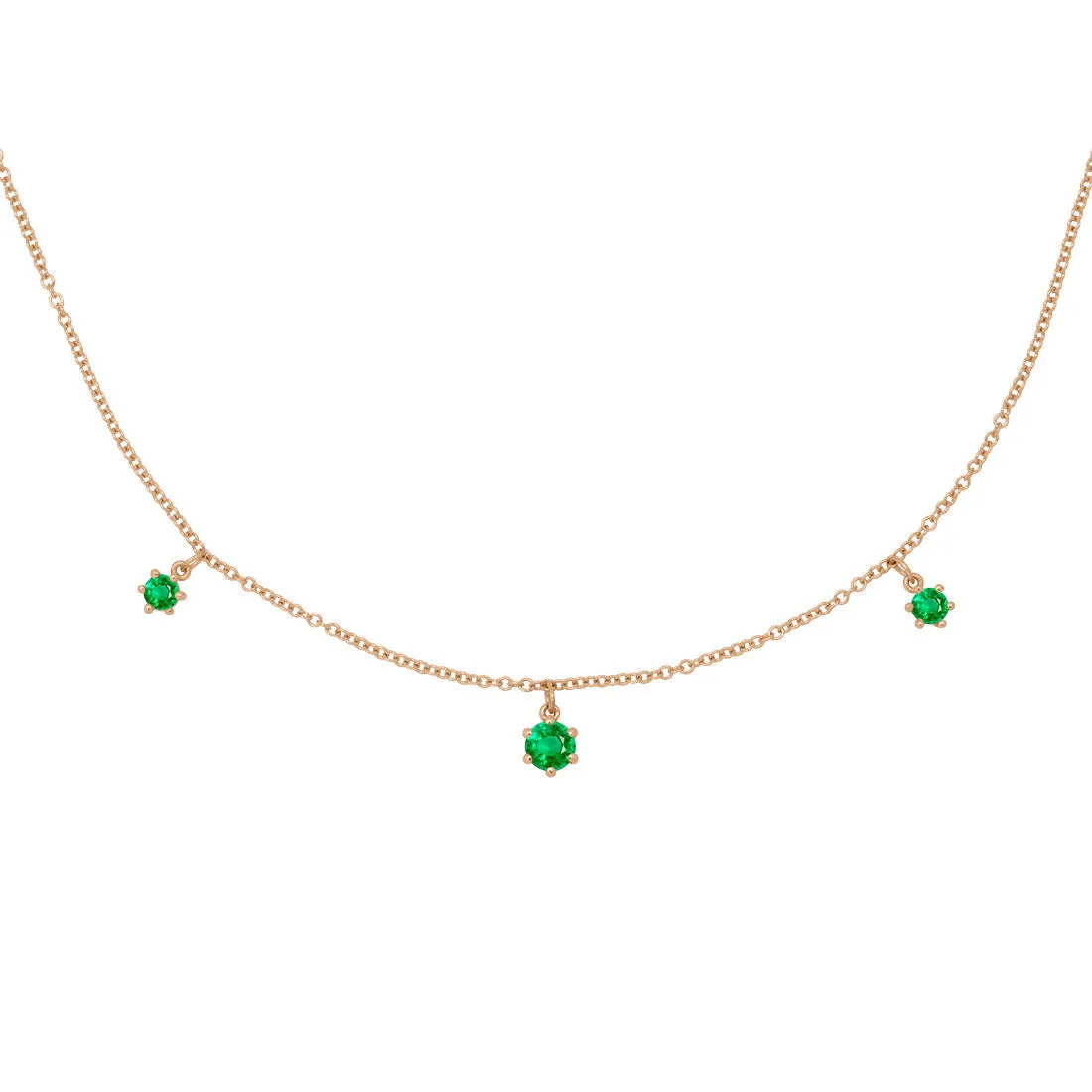 Demeter Fringe Necklace, 3 Charm, .45 Cts